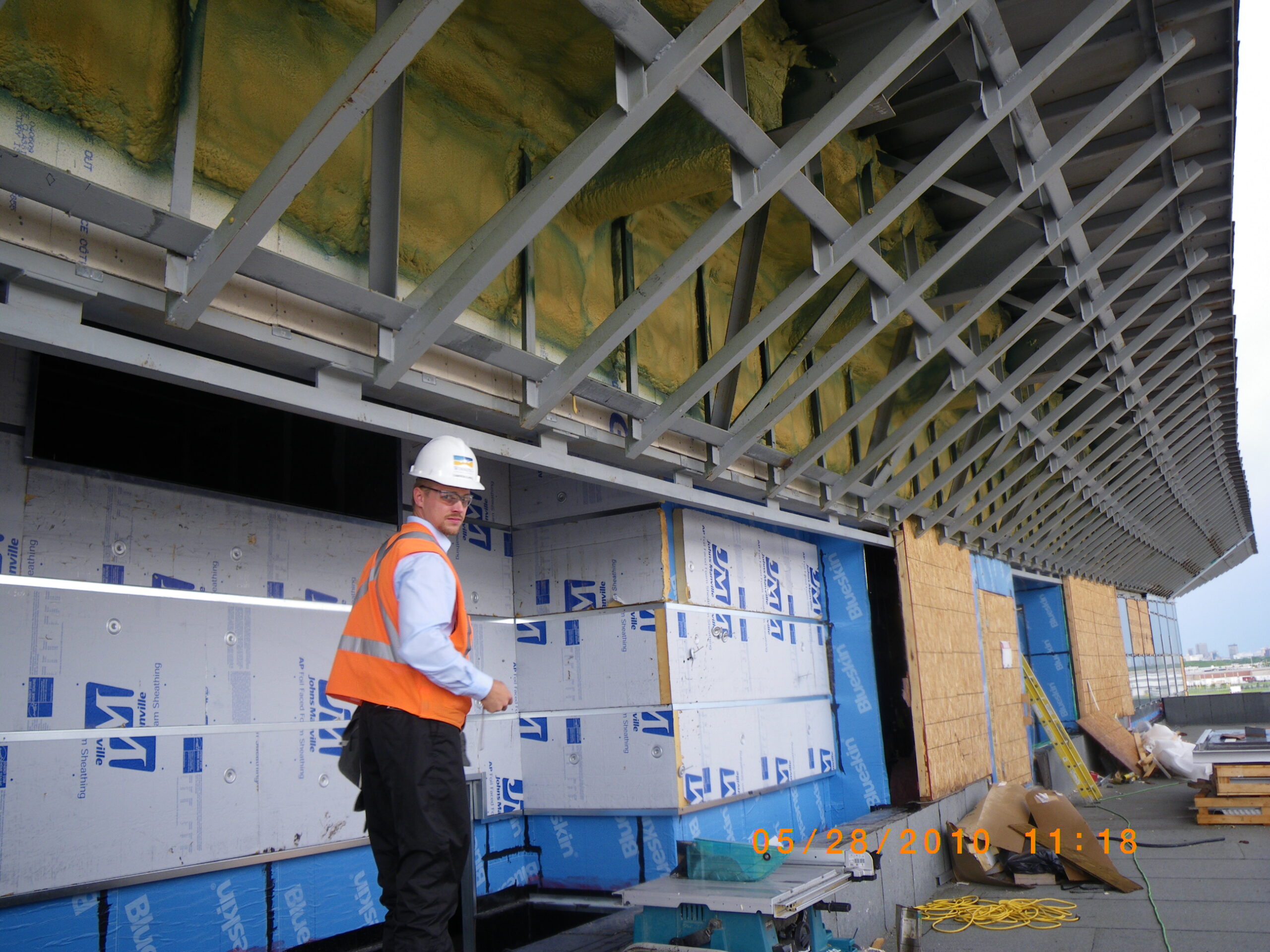 A4L3 mech room water leaking down spray foam-JR